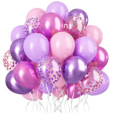 Pink and Purple Balloons,50Pcs 12 Inch Purple Pink Confetti Balloons, Metallic Purple Pink with Ribbon for Girls Women Birthday Baby Shower Wedding Party Decorations Pink and Purple Balloons,50Pcs 12 Inch Purple Pink Confetti Balloons, Metallic Purple Pink with Ribbon for Girls Women Birthday Baby Shower Wedding Party Decorations