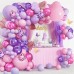 Pink and Purple Balloons,50Pcs 12 Inch Purple Pink Confetti Balloons, Metallic Purple Pink with Ribbon for Girls Women Birthday Baby Shower Wedding Party Decorations