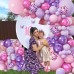 Pink and Purple Balloons,50Pcs 12 Inch Purple Pink Confetti Balloons, Metallic Purple Pink with Ribbon for Girls Women Birthday Baby Shower Wedding Party Decorations