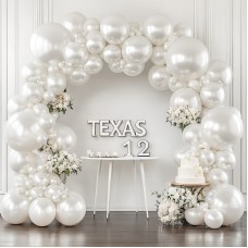 Pearl White Balloons Arch Kit, Double Stuffed White Balloon Arch Kit Different Sizes 18/12/10/5inch White Latex Balloons for Wedding Bridal Anniversary Birthday Party Decoration Pearl White Balloons Arch Kit, Double Stuffed White Balloon Arch Kit Different Sizes 18/12/10/5inch White Latex Balloons for Wedding Bridal Anniversary Birthday Party Decoration