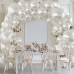 Pearl White Balloons Arch Kit, Double Stuffed White Balloon Arch Kit Different Sizes 18/12/10/5inch White Latex Balloons for Wedding Bridal Anniversary Birthday Party Decoration