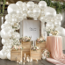 Pearl White Balloons Arch Kit, Double Stuffed White Balloon Arch Kit Different Sizes 18/12/10/5inch White Latex Balloons for Wedding Bridal Anniversary Birthday Party Decoration