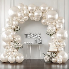 Pearl Beige Balloons Arch Kit, Double Stuffed White Balloons Defferen Size 18/12/10/5inch White Sand Balloon for Wedding Birthday Baby Shower Anniversary Party Decorations Pearl Beige Balloons Arch Kit, Double Stuffed White Balloons Defferen Size 18/12/10/5inch White Sand Balloon for Wedding Birthday Baby Shower Anniversary Party Decorations