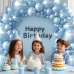Pearl Blue Balloon Arch Kit, Double Stuffed Pastel Blue Balloons Graland Different Size 18/12/10/5inch Light Baby Blue Balloons for Boy Baby Bridal Shower Wedding Party Decorations