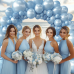 Pearl Blue Balloon Arch Kit, Double Stuffed Pastel Blue Balloons Graland Different Size 18/12/10/5inch Light Baby Blue Balloons for Boy Baby Bridal Shower Wedding Party Decorations