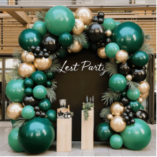 Dark Green and Gold Black Balloon Arch Kit, Double Stuffed Emerald Green and Black Balloons Arch Black Ballons with Glod Ballons for Birthday Graduation Anniversary Wedding Party Halloween Decorations Dark Green and Gold Black Balloon Arch Kit, Double Stuffed Emerald Green and Black Balloons Arch Black Ballons with Glod Ballons for Birthday Graduation Anniversary Wedding Party Halloween Decorations