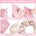 Pink and White Gold Balloons Arch Kit, Double Stuffed Pearl White Pastel Light Pale Pink Champagne Gold Balloons Garland Kit for Wedding Bridal Shower Birthday Party Decorations for Girls and Women