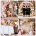 Pink and White Gold Balloons Arch Kit, Double Stuffed Pearl White Pastel Light Pale Pink Champagne Gold Balloons Garland Kit for Wedding Bridal Shower Birthday Party Decorations for Girls and Women