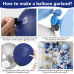 Blue Silver White Balloons Garland Arch Kit, Navy Light Metallic Blue Silver White Latex Balloons with Different Size for Birthday Wedding Bridal Shower Graduation Fathers Day Prom Party Decorations