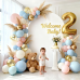 Gender Reveal Balloon Arch Kit, 129pcs Dusty Pink and Blue Balloons Chrome Gold Sand White Confetti Latex Balloons for Gender Reveal Boho Bachelorette Birthday Wedding Bridal Bear Theme Decorations