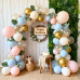 Gender Reveal Balloon Arch Kit, 129pcs Dusty Pink and Blue Balloons Chrome Gold Sand White Confetti Latex Balloons for Gender Reveal Boho Bachelorette Birthday Wedding Bridal Bear Theme Decorations