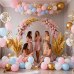 Gender Reveal Balloon Arch Kit, 129pcs Dusty Pink and Blue Balloons Chrome Gold Sand White Confetti Latex Balloons for Gender Reveal Boho Bachelorette Birthday Wedding Bridal Bear Theme Decorations