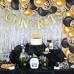Black Gold Confetti Latex Balloons, 50pcs 12inch Gold Metallic and Black Balloons for Birthday Graduation Wedding Anniversary Party Decorations.…